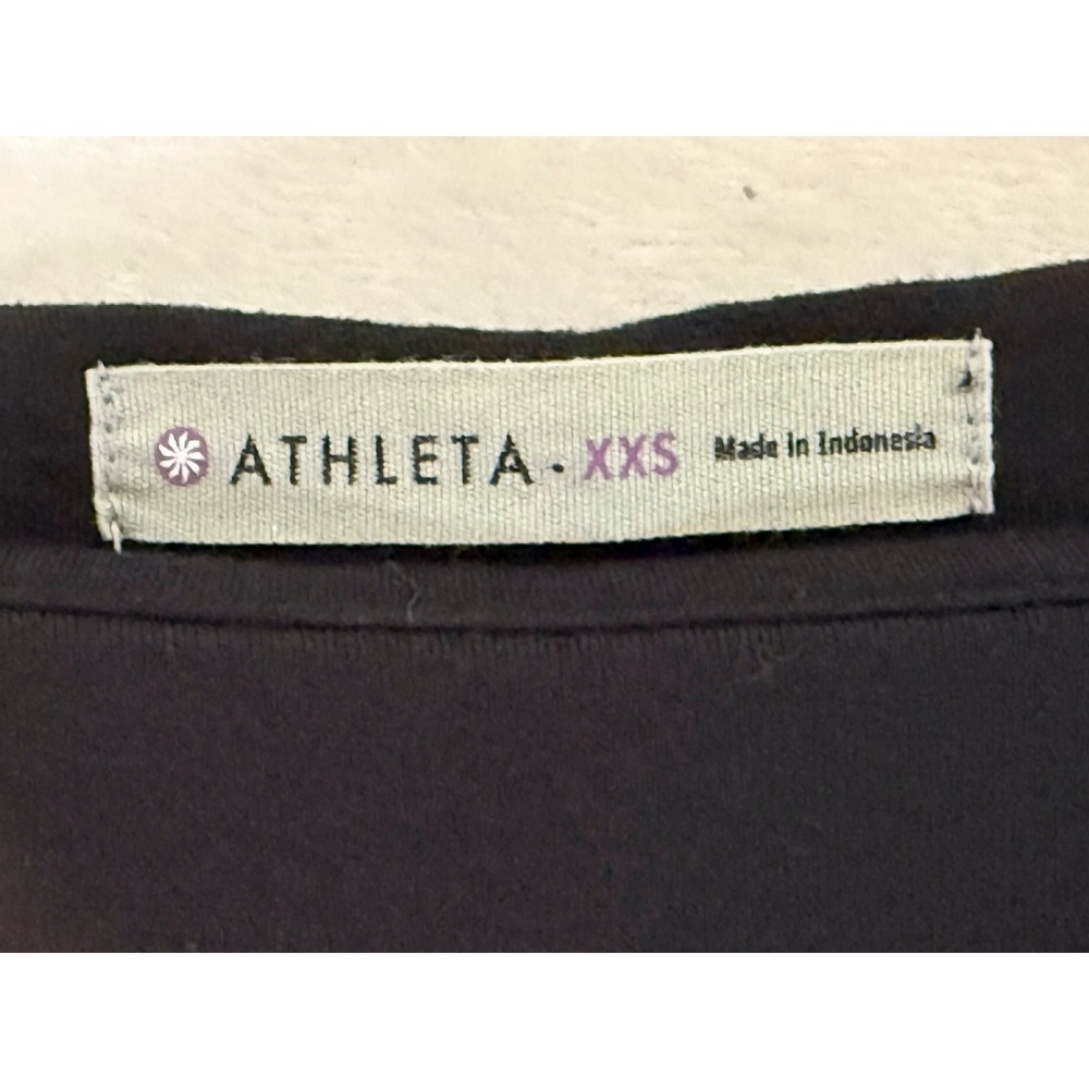 Athleta XXS Black Long Sleeve Fit & Flare Dress Stretch Travel Casual - Picture 6 of 11
